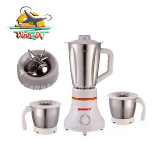 Máy xay sinh tố Sanaky SNK-812ST (450W - 3 cối xay inox)