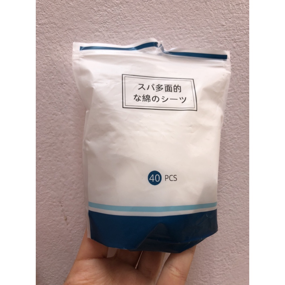 Bông cotton pad lotion mask đắp toner gói gồm 40 miếng bông tẩy trang mỏng co giãn tốt