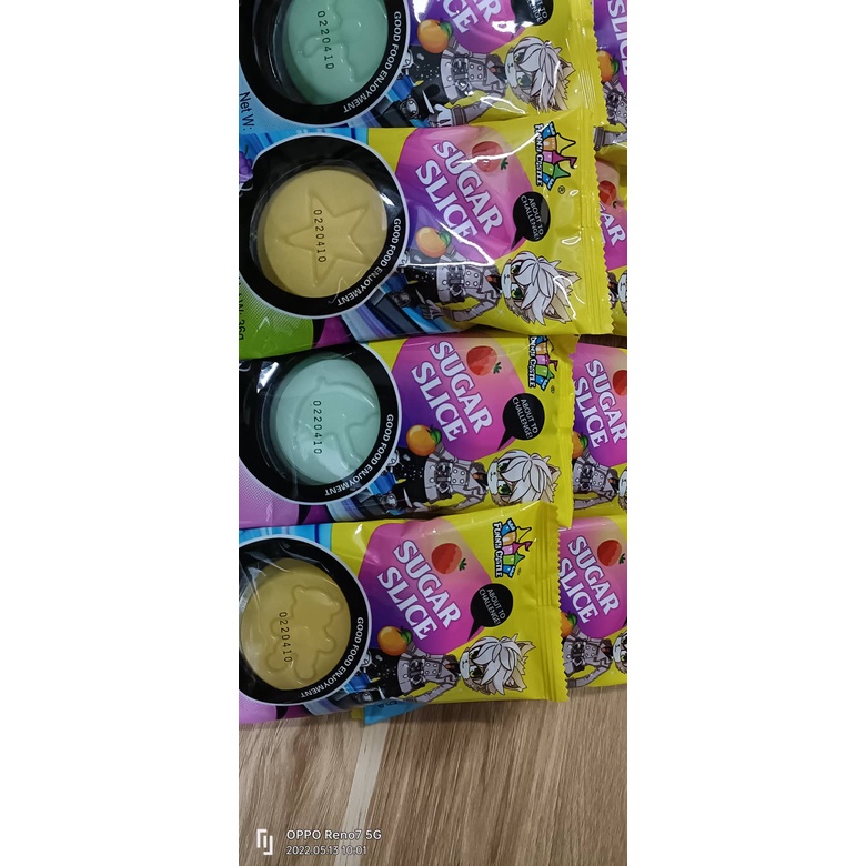 [ Quà tặng trẻ em ] Combo 50 gói Kẹo thạch Pudding SUGAR SLICE có nhân mứt kèm hình cắt ghép trò chơi