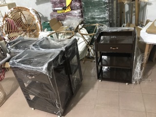 Kệ spa , xe đẩy gỗ 3 tầng spa