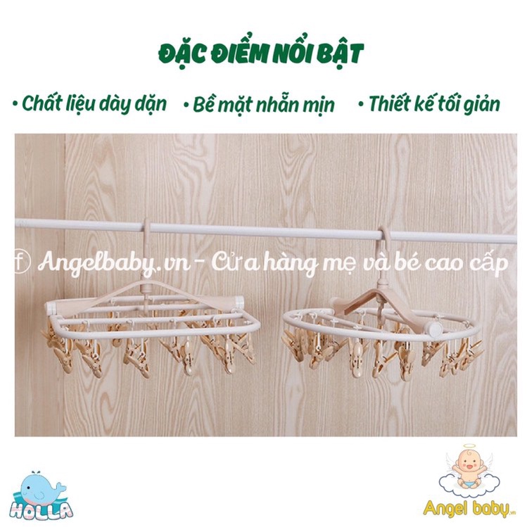 Móc chùm tròn Holla 32 kẹp/ Chùm Vuông Holla 24 kẹp siêu dày, bền, đẹp