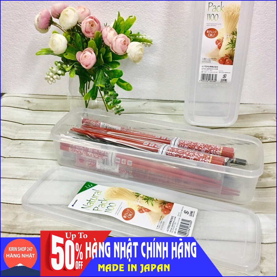 Hộp đựng đũa thìa, mì ống có nắp đậy inomata Hàng Nội Địa Nhật