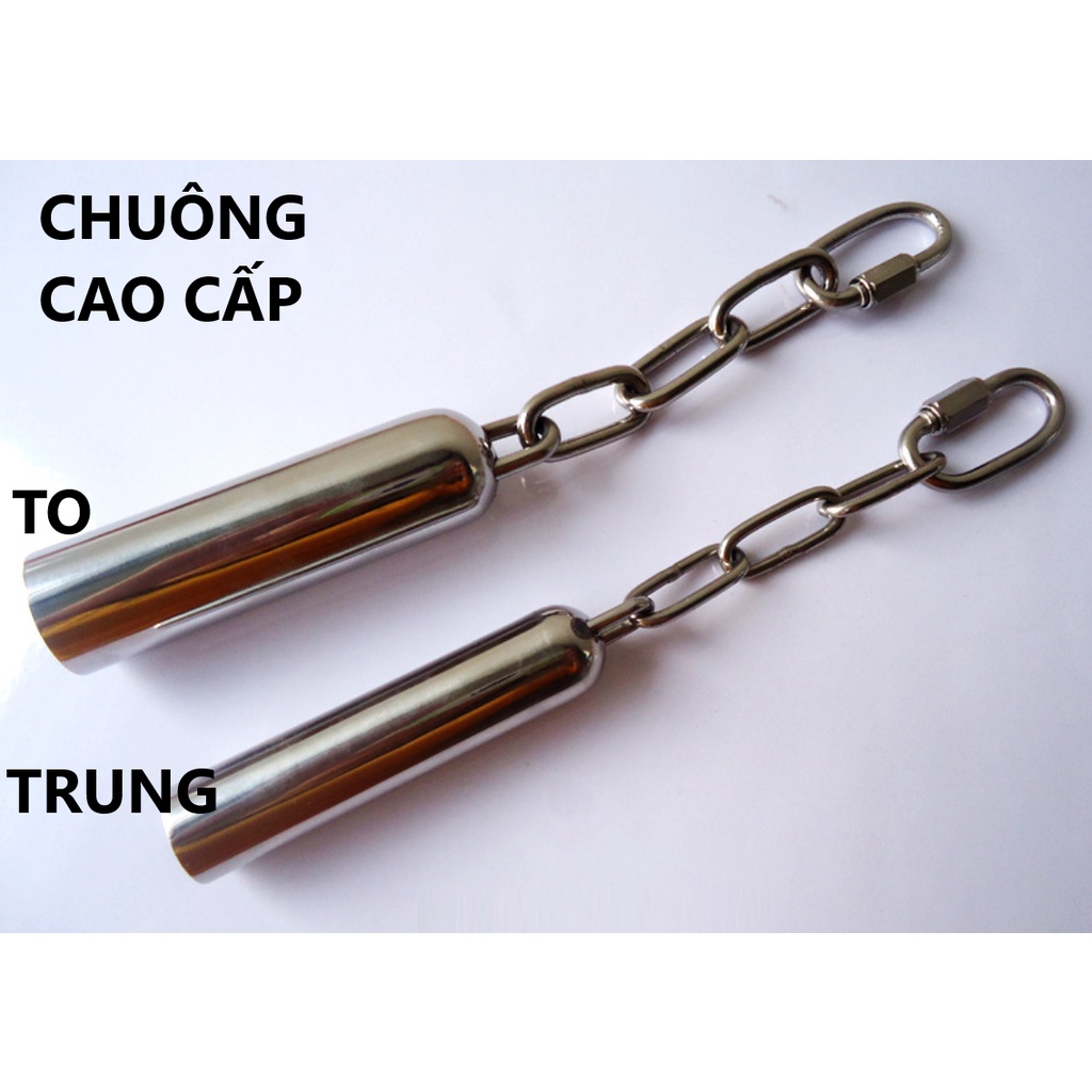 1 CÁI CHUÔNG INOX LOẠI DÀI LÀM ĐỒ CHƠI TƯƠNG TÁC CHO SUN, XÍCH, XÁM, COCKATOO, MACAW, CAIQUE, LORY, RING NECK, HAHN...