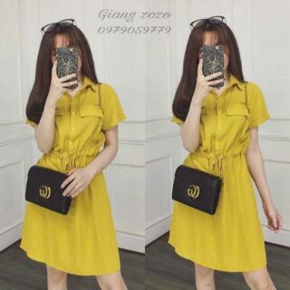 Đầm sơ mi cột dây xinh xắn