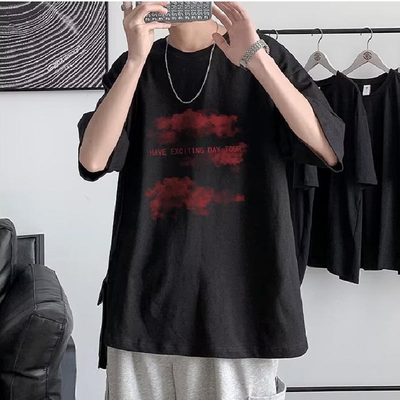 Áo Thun Tay Ngắn Dáng Rộng In Chữ Cỡ Lớn Thoải Mái Thời Trang Mùa Hè Cho Nam Và Nữ M-8XL