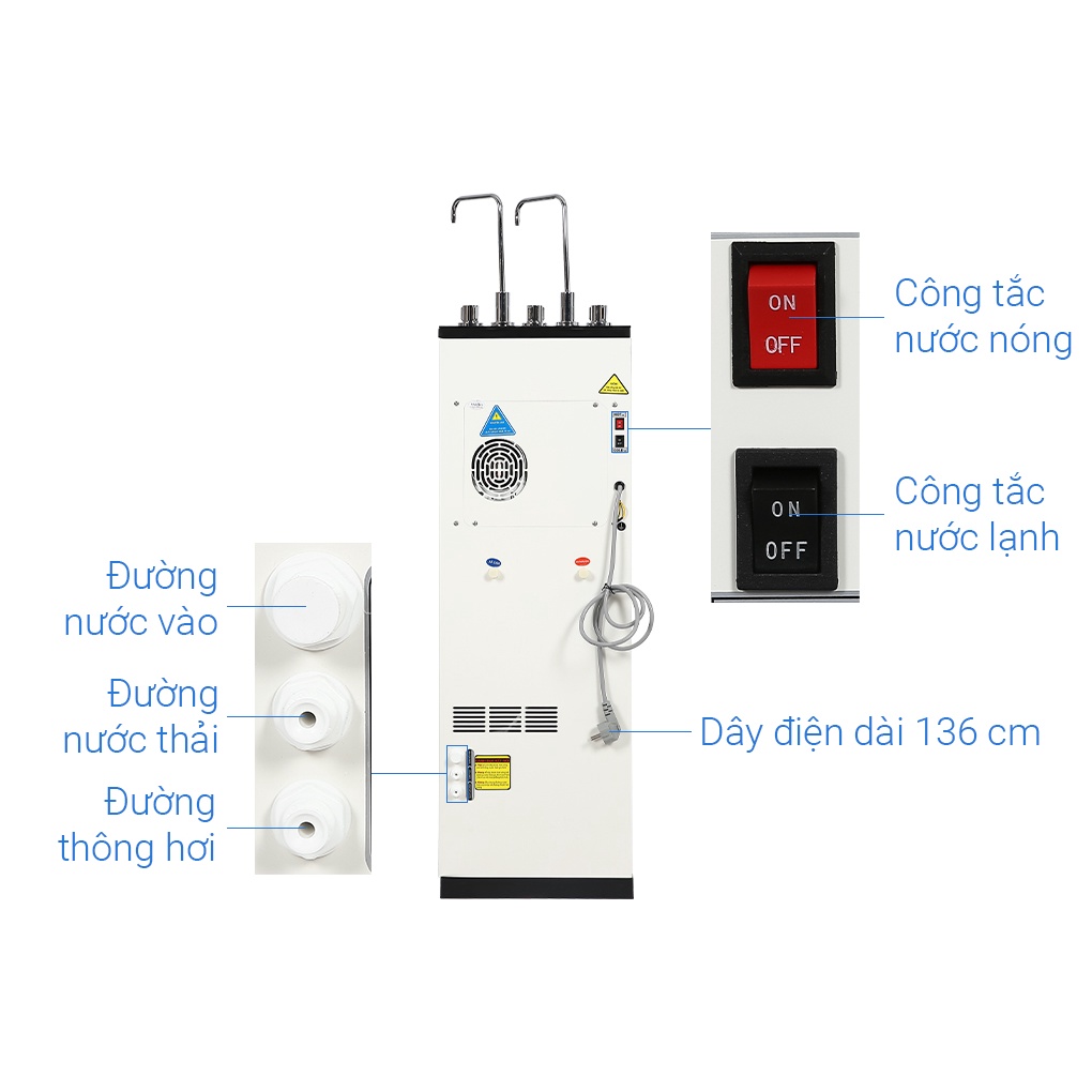 Máy lọc nước RO nóng nguội lạnh Karofi KAD-X39 10 lõi - Hàng chính hãng
