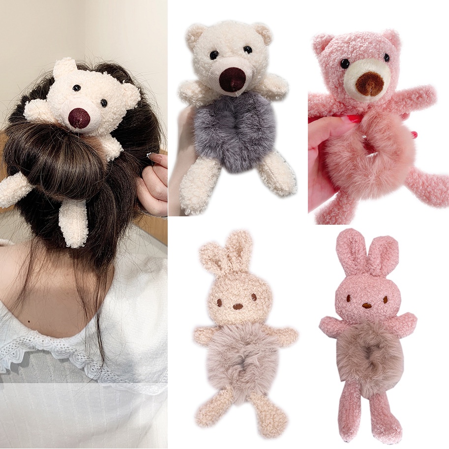 Dây buộc tóc hình gấu bông dễ thương xinh xắn cho nữ