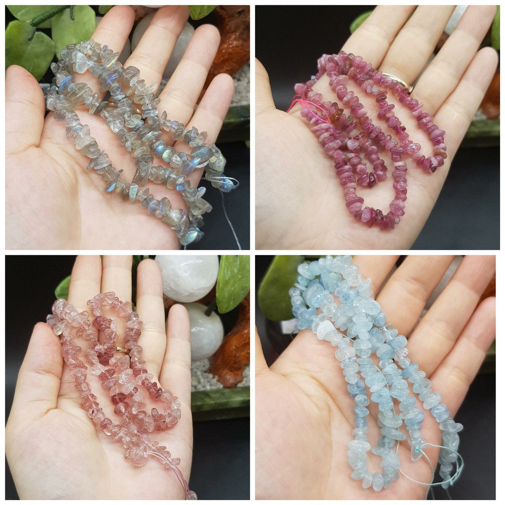 Dây Hạt Vô Định Hình đã mài bóng (SẴN LỖ XÂU DÂY) dùng để xâu Vòng tay, Vòng cổ phù hợp Nam Nữ, Trẻ em