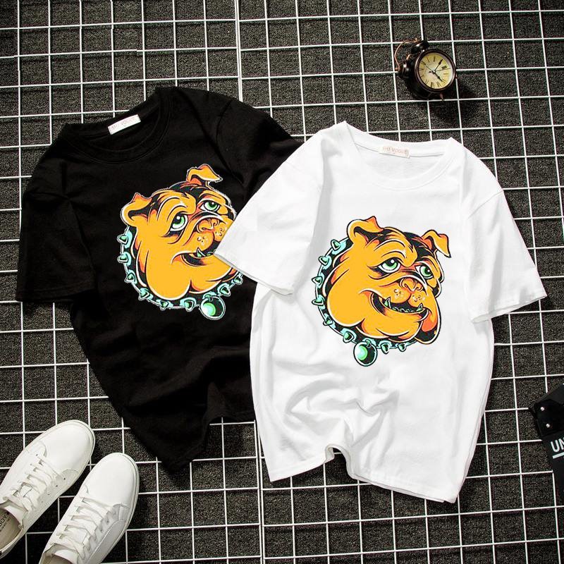 Áo thun unisex pug ngầu màu trắng 2019T829