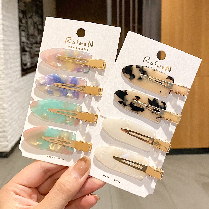 Kẹp Tóc Mái Bằng Acetate Không Để Lại Dấu Thời Trang Hàn Quốc Cho Nữ