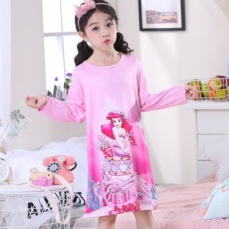 SUGE Đồ ngủ Tay Dài Phong Cách Công Chúa Elsa Xinh Xắn Cho Bé Gái