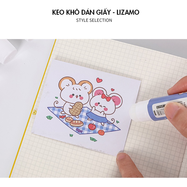 Keo hồ khô dán thủ công họa tiết hoạt hình phong cách Hàn Quốc cute dễ thương LIZAMO KD14