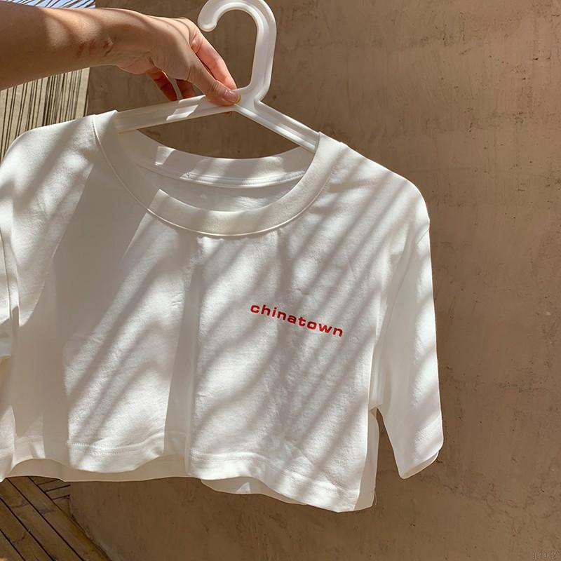 Áo Thun Tay Ngắn Cổ Tròn Thời Trang Hàn Quốc Đơn Giản