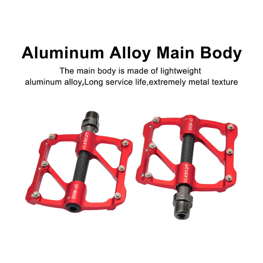 Bàn đạp LITEPRO bằng sợi carbon chống trượt 3 vòng bi kín cho xe đạp leo núi