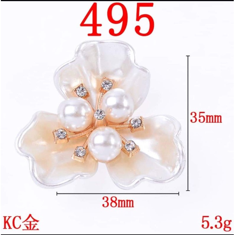 (1 cái)Hoa nhựa ngọctrai 35x38mm, nguyên liệu làm trâm cài tóc cổ trang, nguyên liệu diy, Sỉ phụ kiện Khánh Huyền