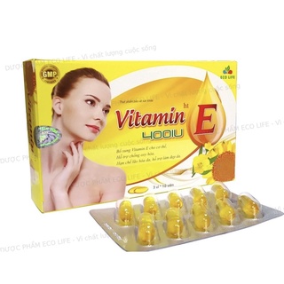 Viên uống vitamin e 400 iu giúp làm đẹp da - bổ sung vtm e 400mg ngăn ngừa lão hóa, tốt cho si 1