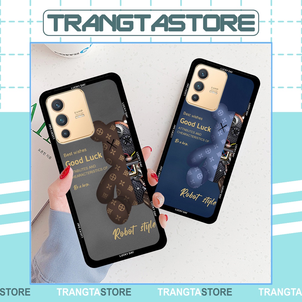 Ốp Vivo V23 in hình gấu Bearbrick,Mountain,xanh,đen,đỏ giá rẻ