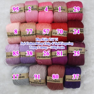 Cotton bóng chập 4/ sợi fingering (1- 95)