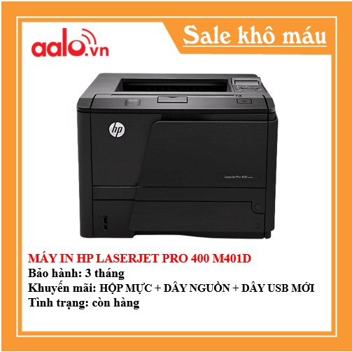 MÁY IN HP LASERJET PRO 400 M401D - KÈM HỘP MỰC , DÂY NGUỒN , DÂY USB MỚI - AALO.VN