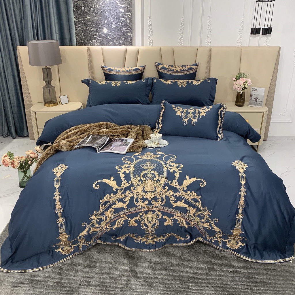Bộ Chăn Ga Gối Lụa Silk 4 Món Thêu Hoàng Gia Đẳng CấpĐa dạng mẫu mã Siêu phẩm Lụa satin thêu 4 món với màu sắc lung linh | BigBuy360 - bigbuy360.vn