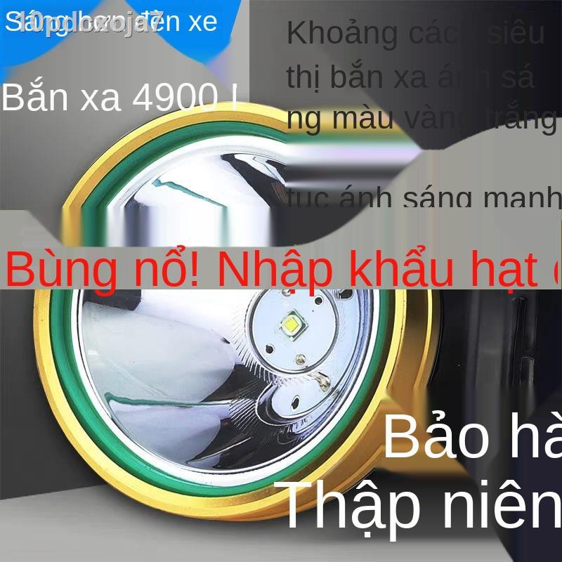 ☼✺Đèn pha ánh sáng mạnh có thể sạc lại pin LED gắn trên đầu tầm xa siêu đánh cá ban đêm của thợ mỏ soi ngoài trời