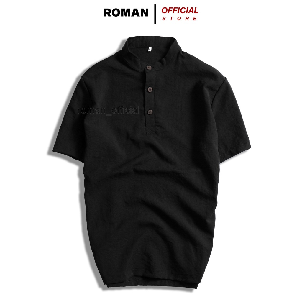 Áo Đũi Nam Cổ Tàu Cộc Tay Hàng Đẹp Thoáng Mát Dễ Chịu ROMAN AD01