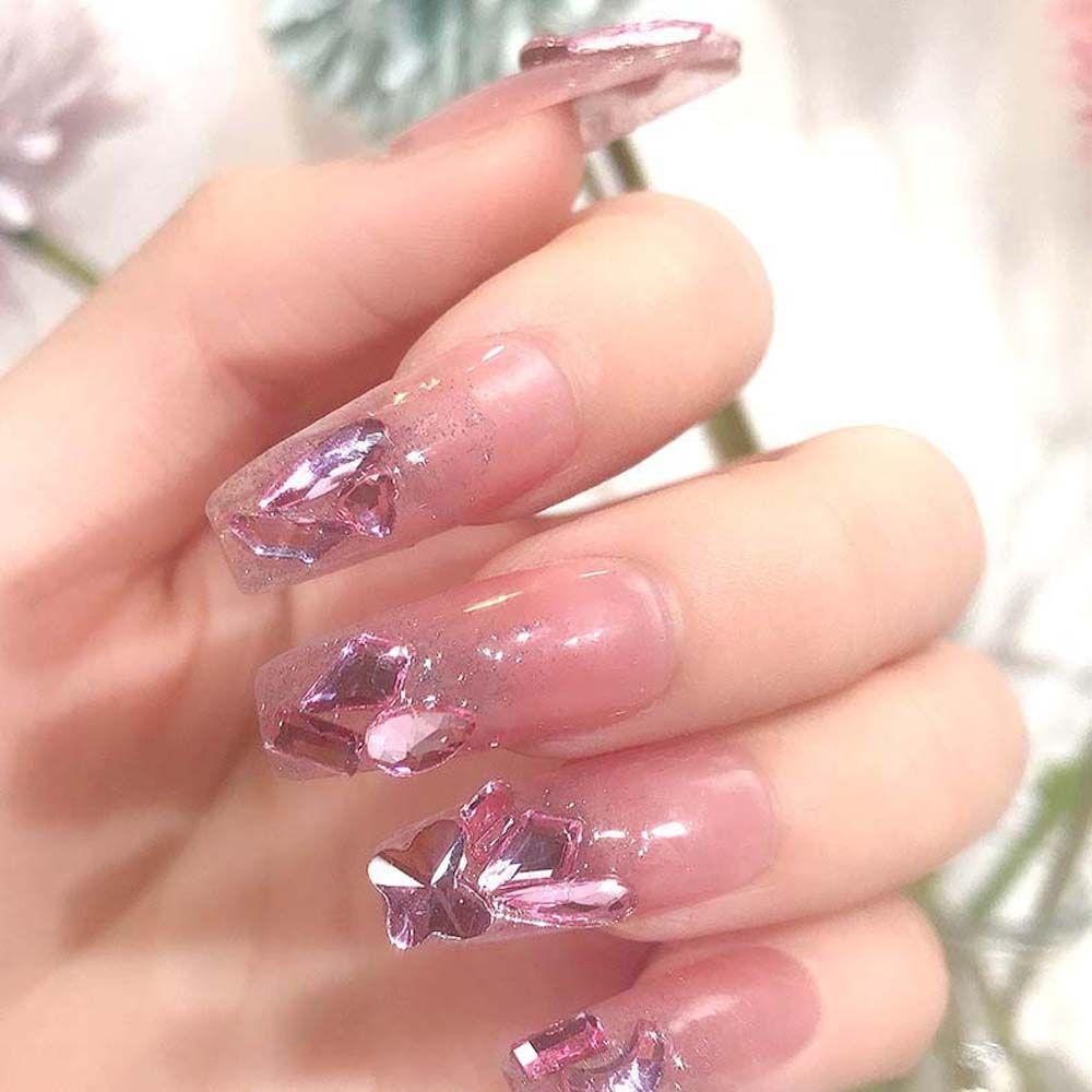 Phụ Kiện Trang Trí Móng Tay Nghệ Thuật Hình Trái Tim Kính|Phụ Kiện Trang Trí Móng Tay 3D Xinh Xắn