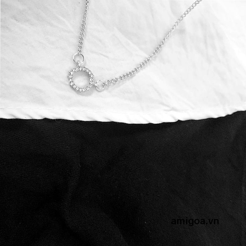 ✨✨Dây chuyền mặt tròn đính đá phong cách Hàn Quốc