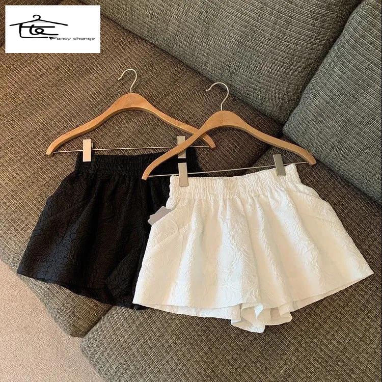 Quần Short Thể Thao Lưng Cao Dáng Chữ a Ống Rộng Thời Trang Mùa Hè Cho Nữ