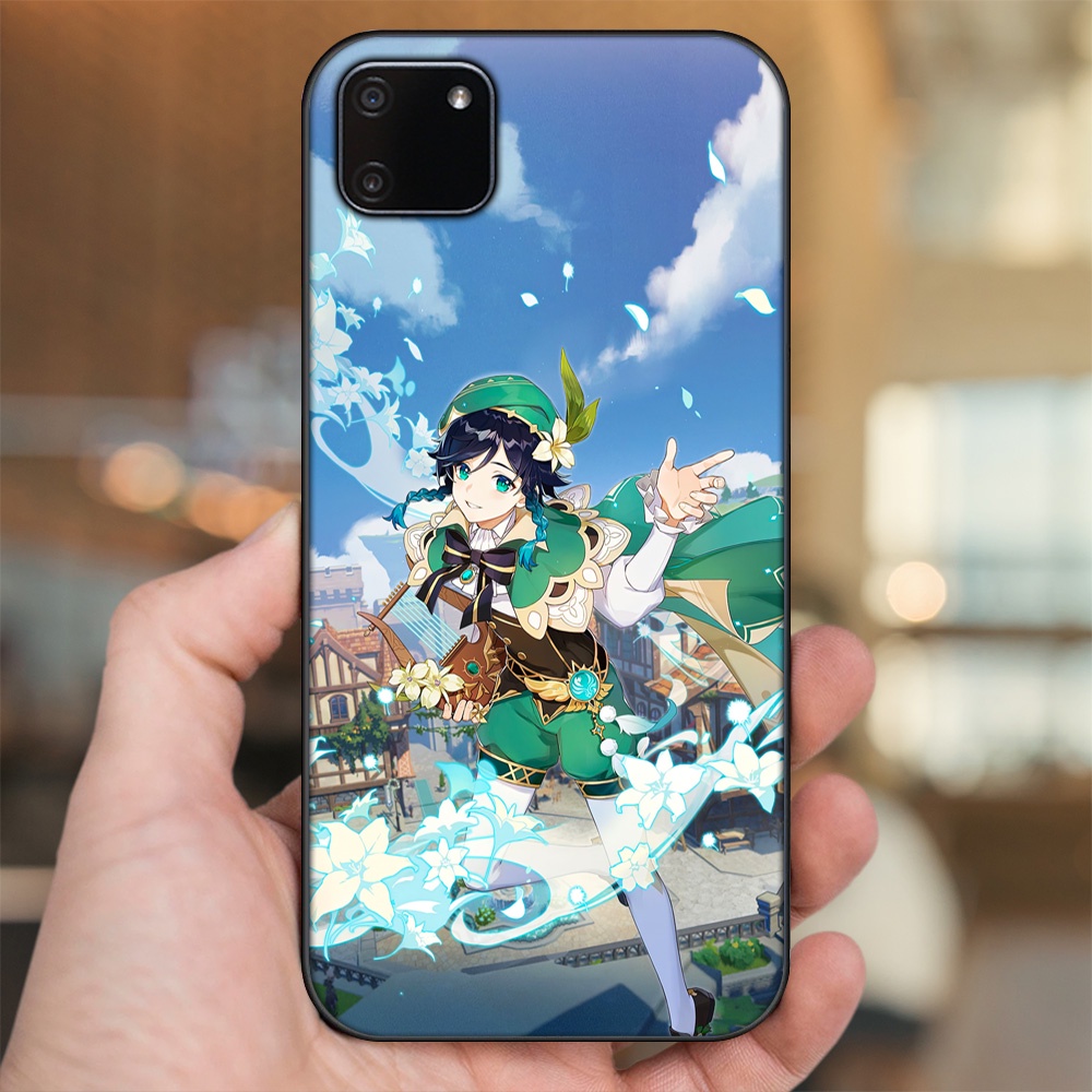 Ốp lưng Realme C11 2020 viền đen in hình Venti Genshin Impact