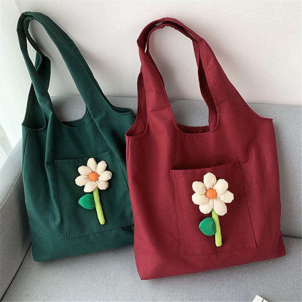 Túi Xách Vải Bố Dung Tích Lớn Hoạ Tiết Hoa Hồng