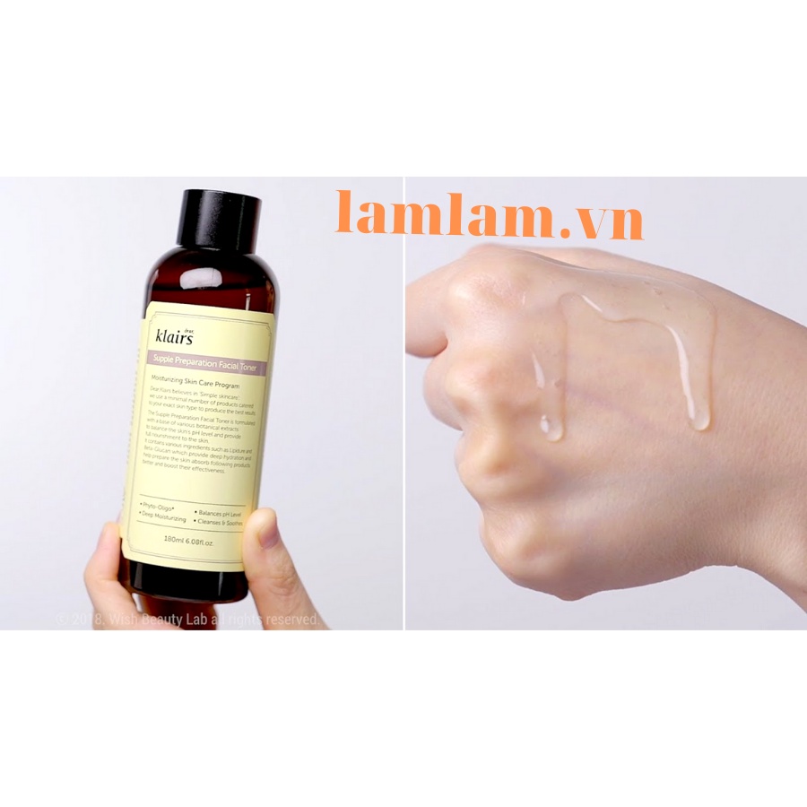 Nước Hoa Hồng Klairs Dành Cho Da Nhạy Cảm 180ml Supple Preparation Facial Toner