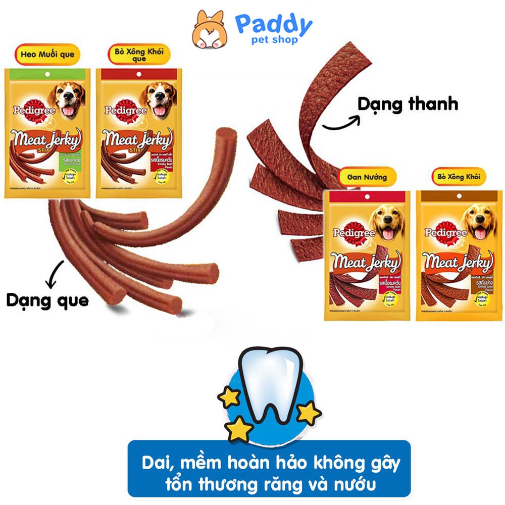 Snack Pedigree Meat Jerky Cho Chó Vị Heo Muối Bacon 60g