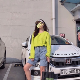 ÁO THUN TAY DÀI MÀU XANH LÁ + MÀU HỒNG RUỐC