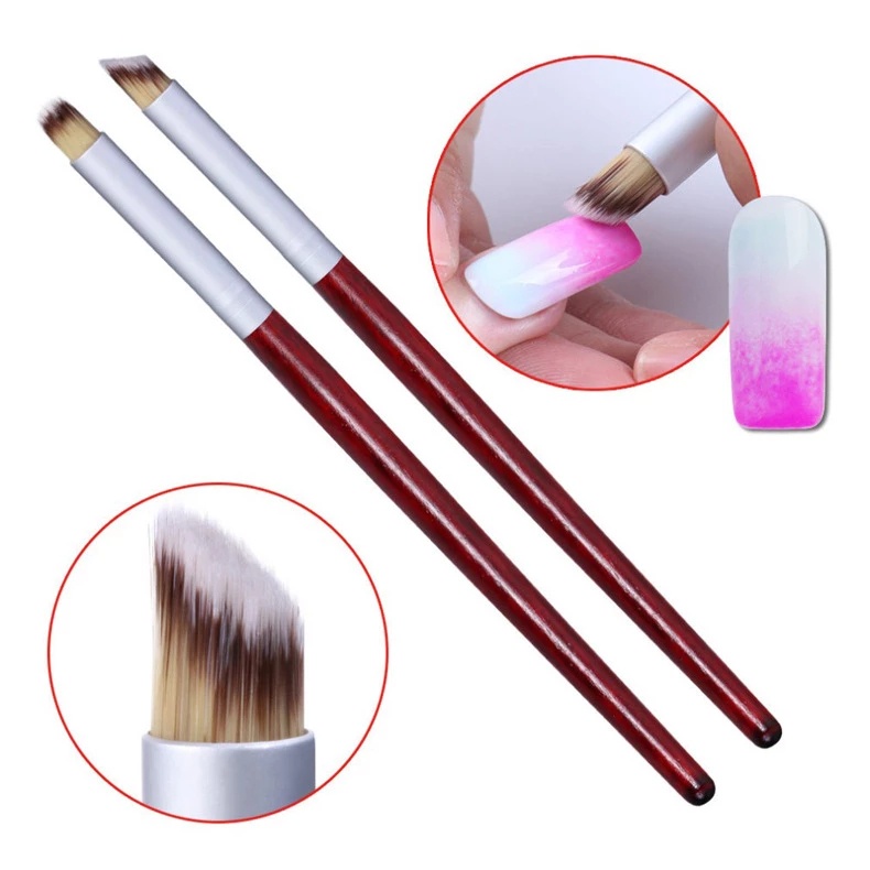 Cọ Trang Trí Móng Tay Nghệ Thuật Chuyên Nghiệp Cán Gỗ Màu Gradient DIY