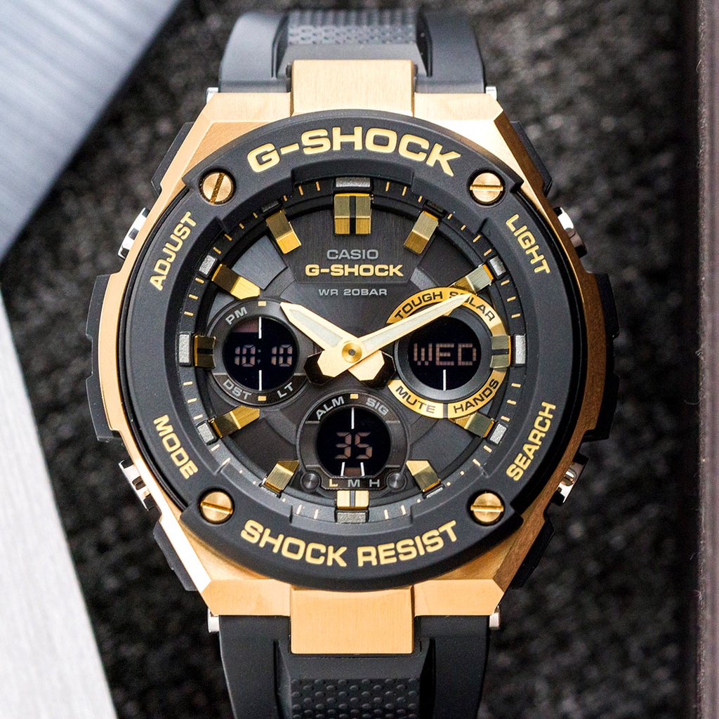 Đồng Hồ Nam Dây Nhựa Casio G-Shock GST-S100G-1A Chính Hãng - GST-S100G-1ADR Pin Năng Lượng Mặt Trời