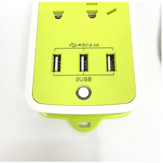 Ổ Cắm Điện Đa Năng Chống Giật Với 3 Cổng USB – Sạc Trực Tiếp – Tiết Kiệm Điện - Ổ Điện Xanh Lá Amalife Siêu Rẻ Siêu Bền