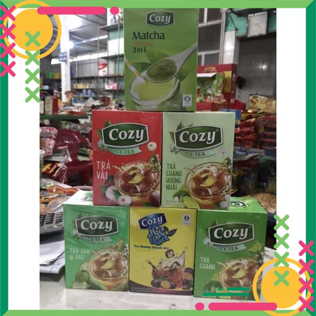 Trà Cozy IceTea các Hương Đào-Chanh-Sâm Bí Đao-Chanh Hương Nhài-Vải-Matcha Trà sữa 3in1- Gừng