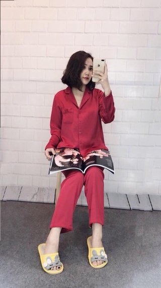 [ Siêu đẹp] Bộ lụa viền bèo nhí