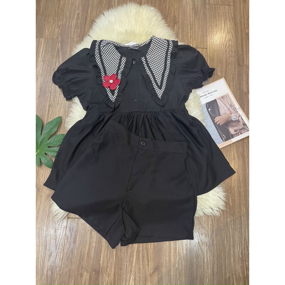 Sét babydoll caro bigsize Quỳnh Anh từ 50kg đến 100kg (M/L/XL/XXL)