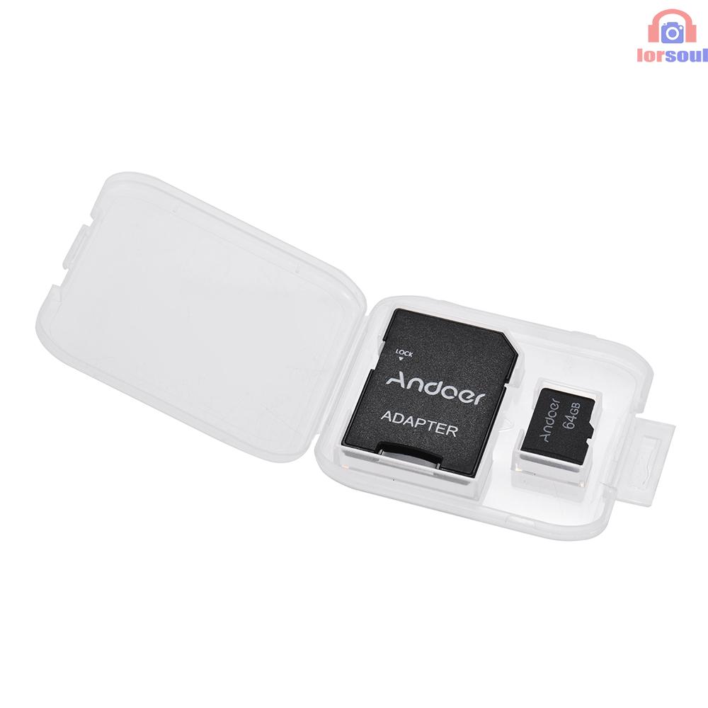 Thẻ Nhớ Andoer 64gb Class 10 + Đầu Đọc Thẻ Nhớ Tf Cho Máy Ảnh, Điện Thoại, Máy Tính