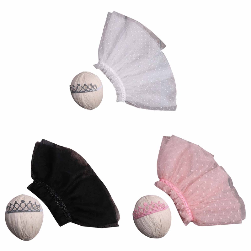 Set Đồ 2 Món Gồm Áo Hai Lớp Chấm Bi + Chân Váy Tutu + Băng Đô Hình Vương Miện Đính Kim Sa Cho Bé Gái Sơ Sinh