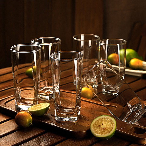 ĐẠI LÝ OCEAN CHÍNH HÃNG Bộ 6 ly cốc thủy tinh thái lan OCEAN đẹp Plaza Hi Ball Glass B11011(320 ml)