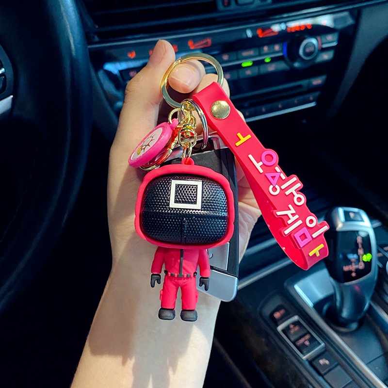 Móc khóa hình nhân vật phim Squid Game hoạt hình sáng tạo bằng epoxy