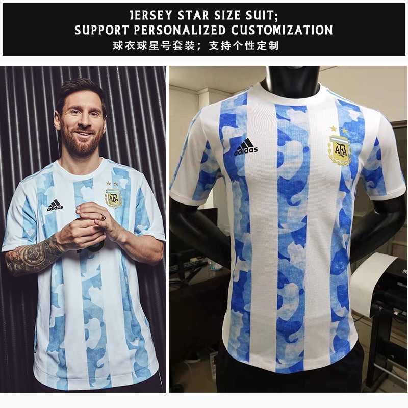 Áo Thun Bóng Đá Đội Tuyển Argentina 2021 s-2xl * Hàng Có Sẵn/ Được Đóng Hộp Ngày mai*