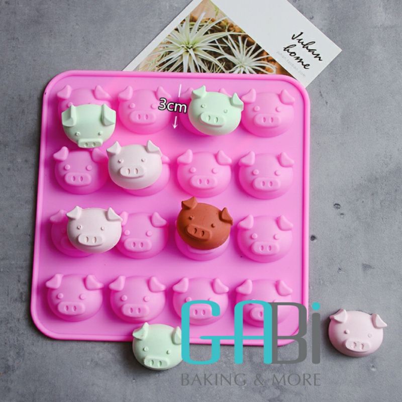 Khuôn socola silicon hình mặt heo