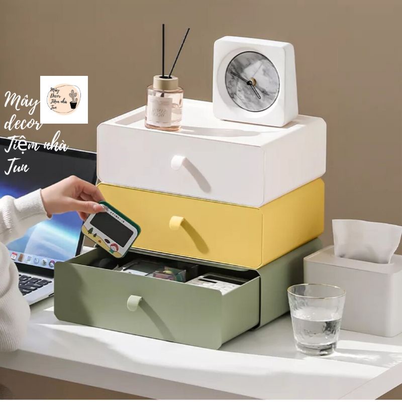 Tủ mini ngăn kéo để bàn, kệ mini đựng văn phòng phẩm đồ dùng học tập -Cỡ đại để được giấy A4