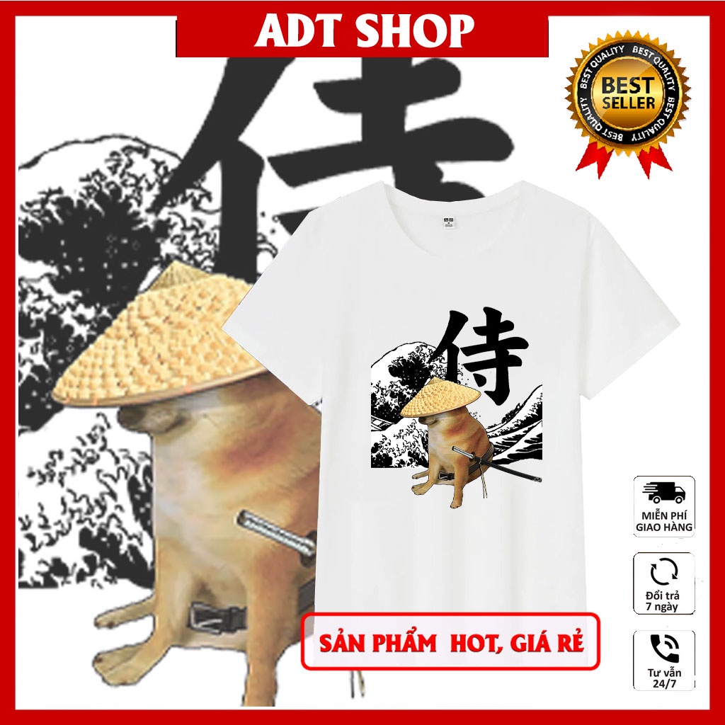 Áo Thun Chó Shiba Cheems Cậu Vàng Samurai Đủ Size ADT|Store
