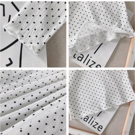 Áo thun tay phồng họa tiết chấm bi nhiều màu sắc phong cách Hàn Quốc cho bé gái