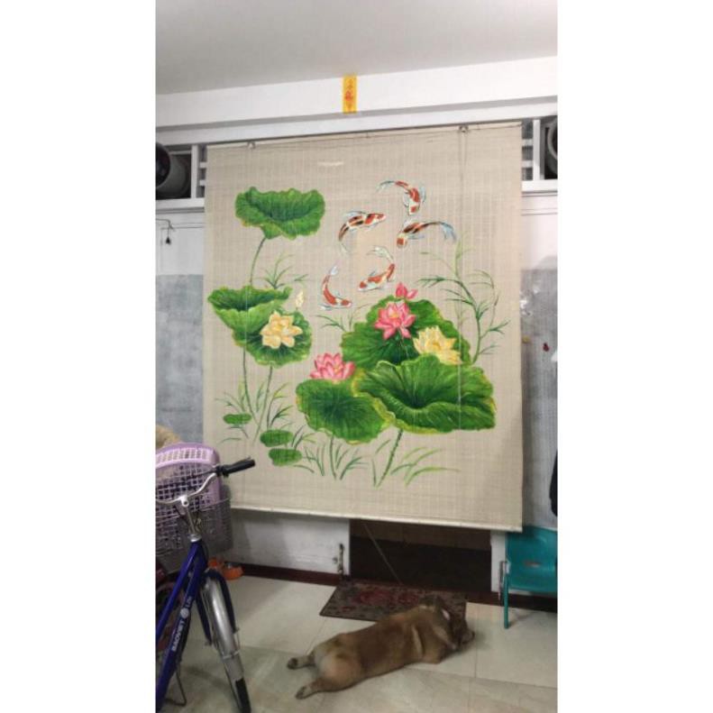 Nhận vẽ tranh trên mành tre theo yêu cầu liên hệ để đươcn tư vấn
